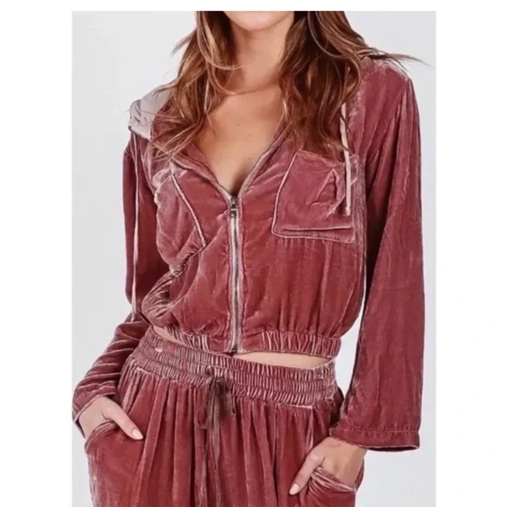 NWOT - Young, Fabulous & Broke - Mauve Velour Jacket